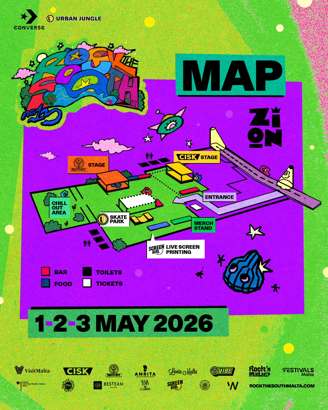 Rock The South 2026 Festival Map